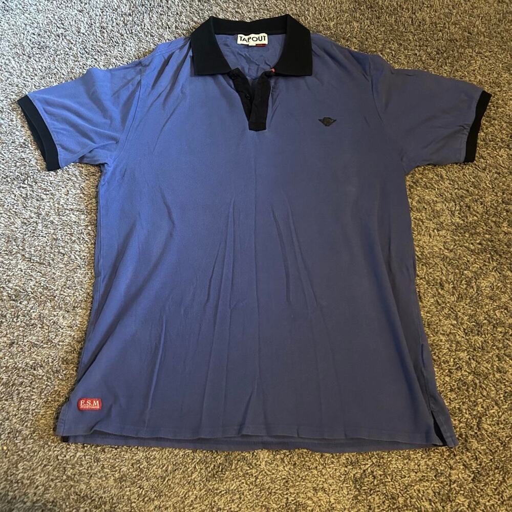 Blue tap out polo shirt